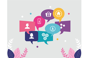 communication icons in bubbles, an Object Illustration by studiogstock