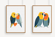 Lovebird Valentine Couple Clipart PN, an Illustration by Libby Wishes (Thumbnail 3 of 7)