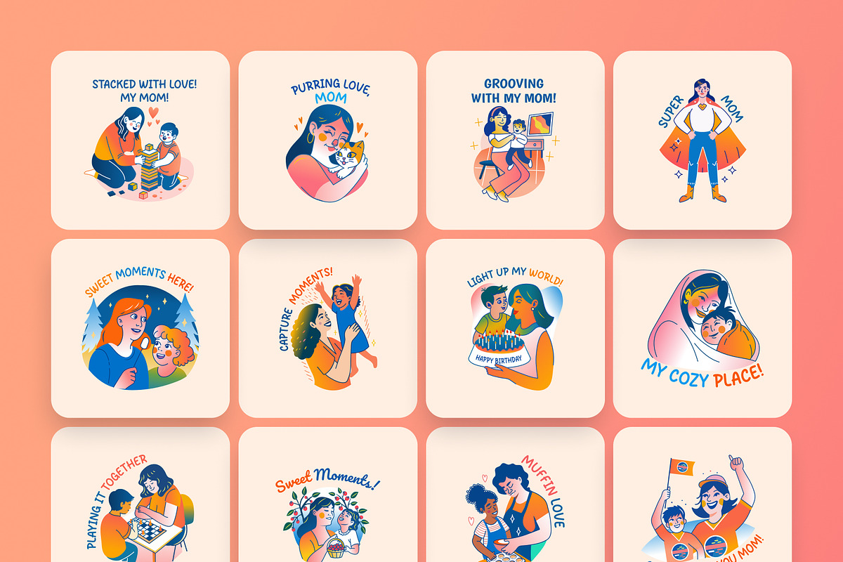 Mothers Day Stickers, an Emoji Icon by Vectors Market (Photo 7 of 9)