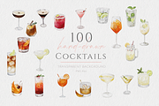 Watercolor Style Cocktails Set, a Food Illustration by White Letters (Thumbnail 1 of 6)