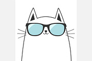 Cat wearing blue sunglasses., an Animal Illustration by Worldofvector (Thumbnail 2 of 2)
