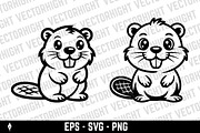 Cute happy smiling beaver mascot, an Animal Illustration by Vectorhight (Thumbnail 3 of 3)