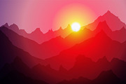 sunrice mountains eps 10 vector, a Background Graphic by Rommeo79 (Thumbnail 1 of 3)