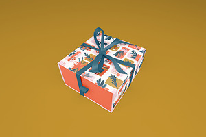 Gift Box With Ribbon Mockup, a Packaging Mockup by Qaleb Studio