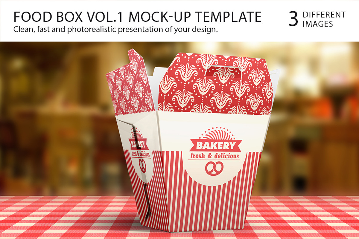 Food Box Vol.1 Mock-up Template, a Packaging Mockup by ItemBridge (Photo 1 of 5)