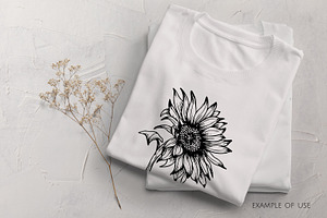 Sunflowers Outline Drawings