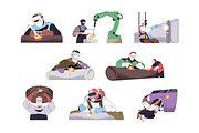Welders work with metal set, a Work Illustration by PaperTrident (Thumbnail 1 of 9)