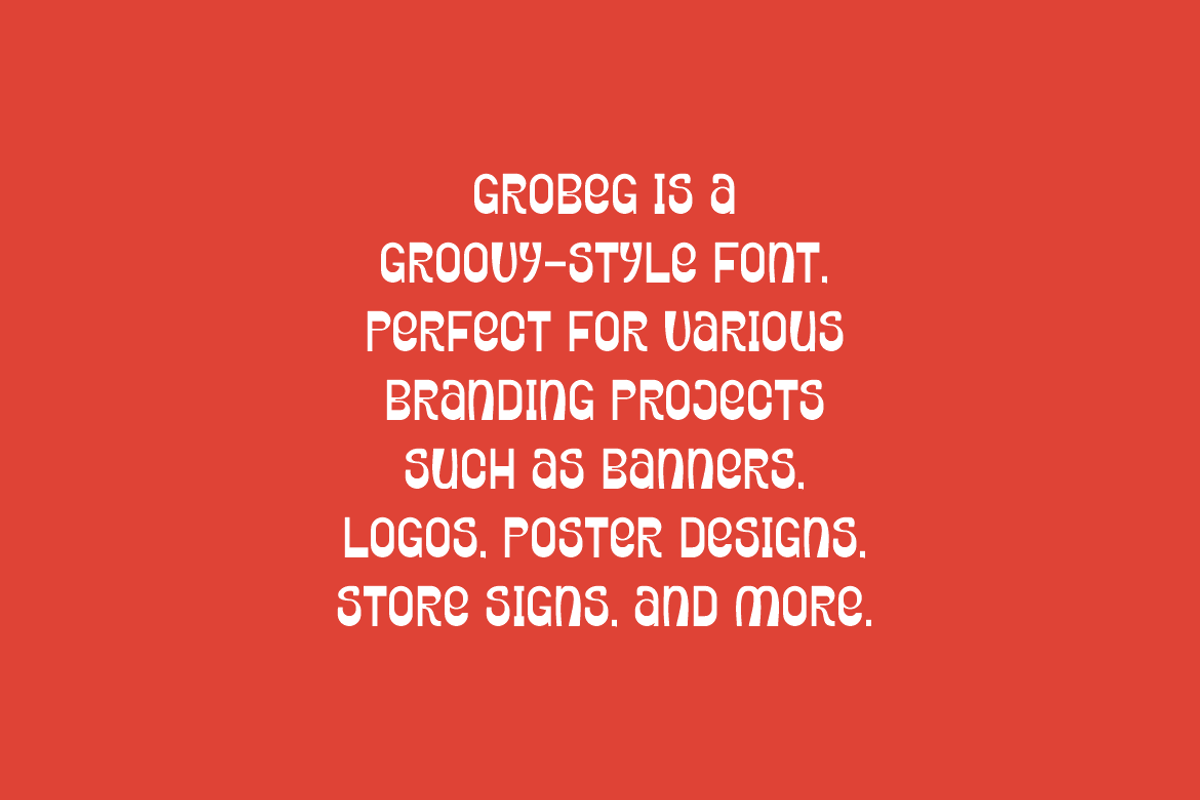 Grobeg - Groovy Font, a Sans Serif Font by Iqsiart Studio (Photo 5 of 7)