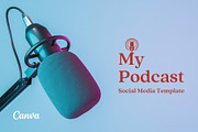 My Podcast - Social Media Template, a Social Media Template by Aji Gallery (Thumbnail 1 of 16)