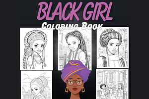 Black Girl Coloring Book, a Person Illustration by Sourcedigi