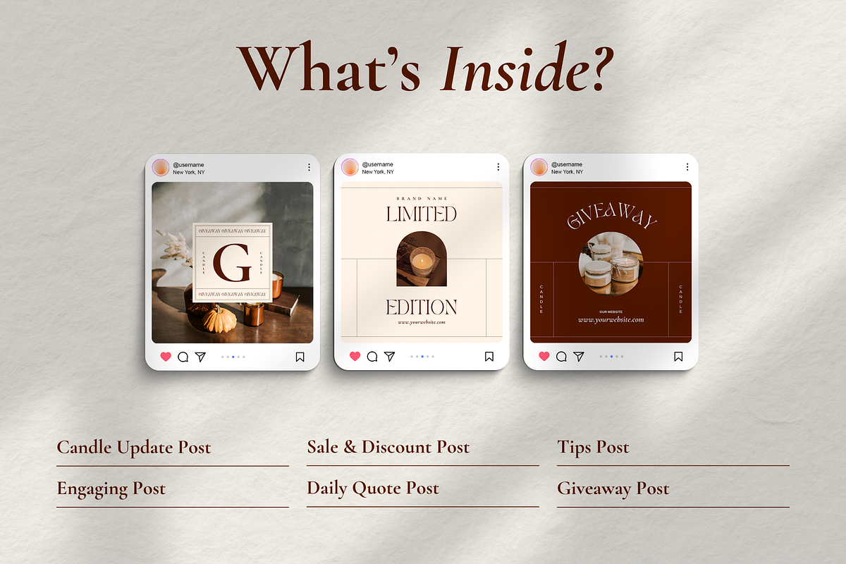 Instagram Template Candle for Canva, a Social Media Template by Branding Victory STD (Photo 2 of 10)