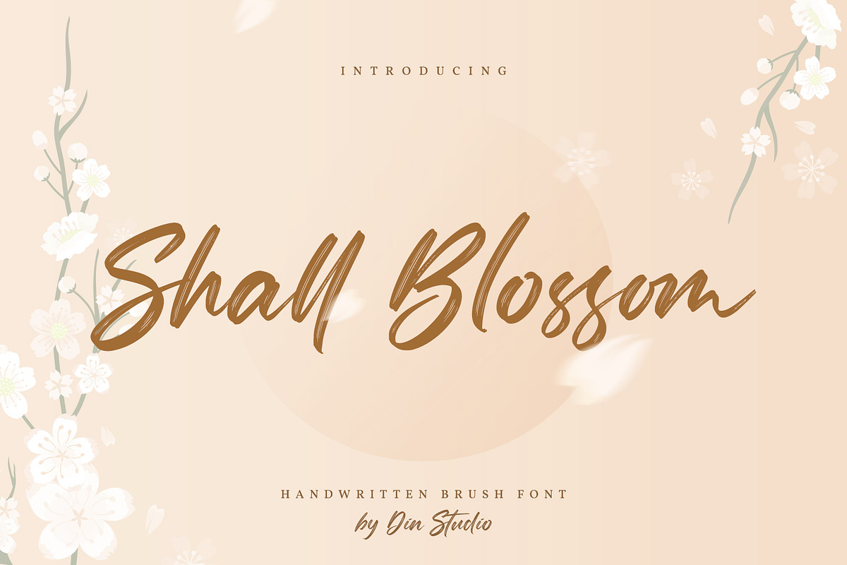 Shall Blossom-Lovely Brush Font, a Script Font by din-studio.com (Photo 1 of 10)