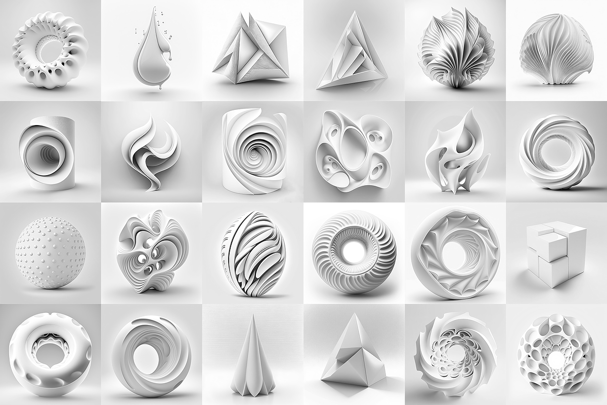 52 White Abstract PNG Shapes, an Object Graphic by Graphicdome