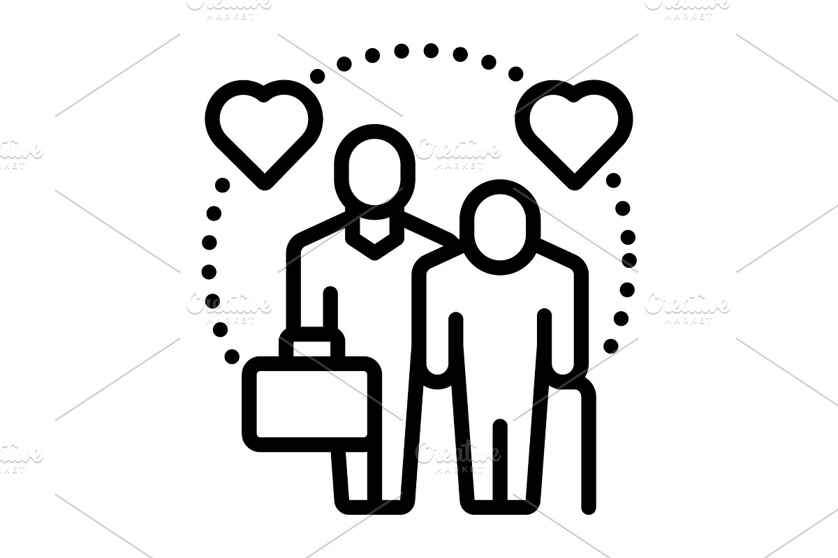 Care safe keeping black icon, an Outline Icon by Creative priyanka