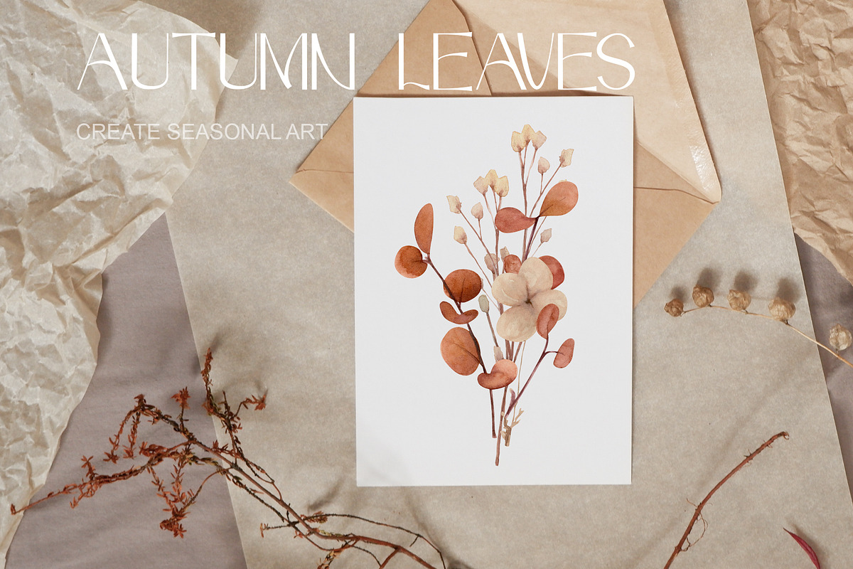 Autumn Leaves Set Illustrations, a Seasonal Illustration by NataliArkushArt (Photo 3 of 12)