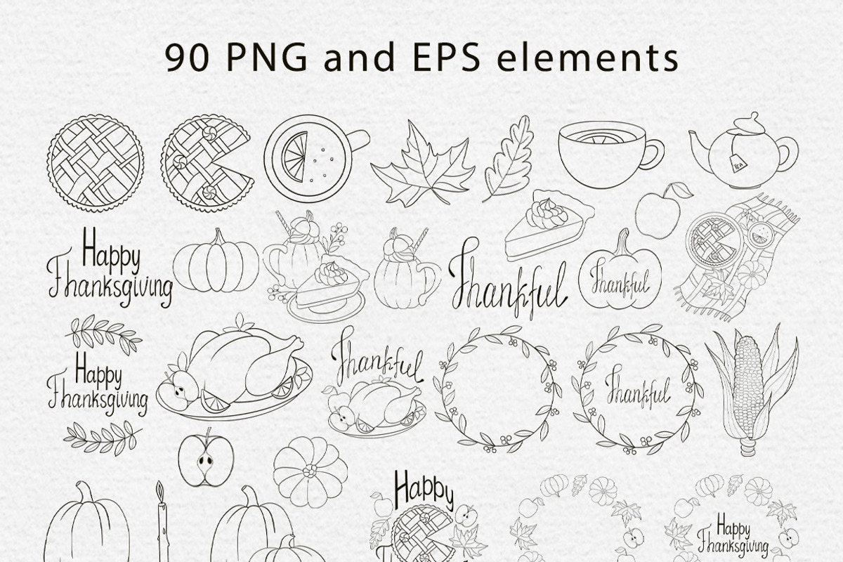 Thanksgiving Vector Pack, a Seasonal Illustration by Mari_Caliart (Photo 2 of 10)