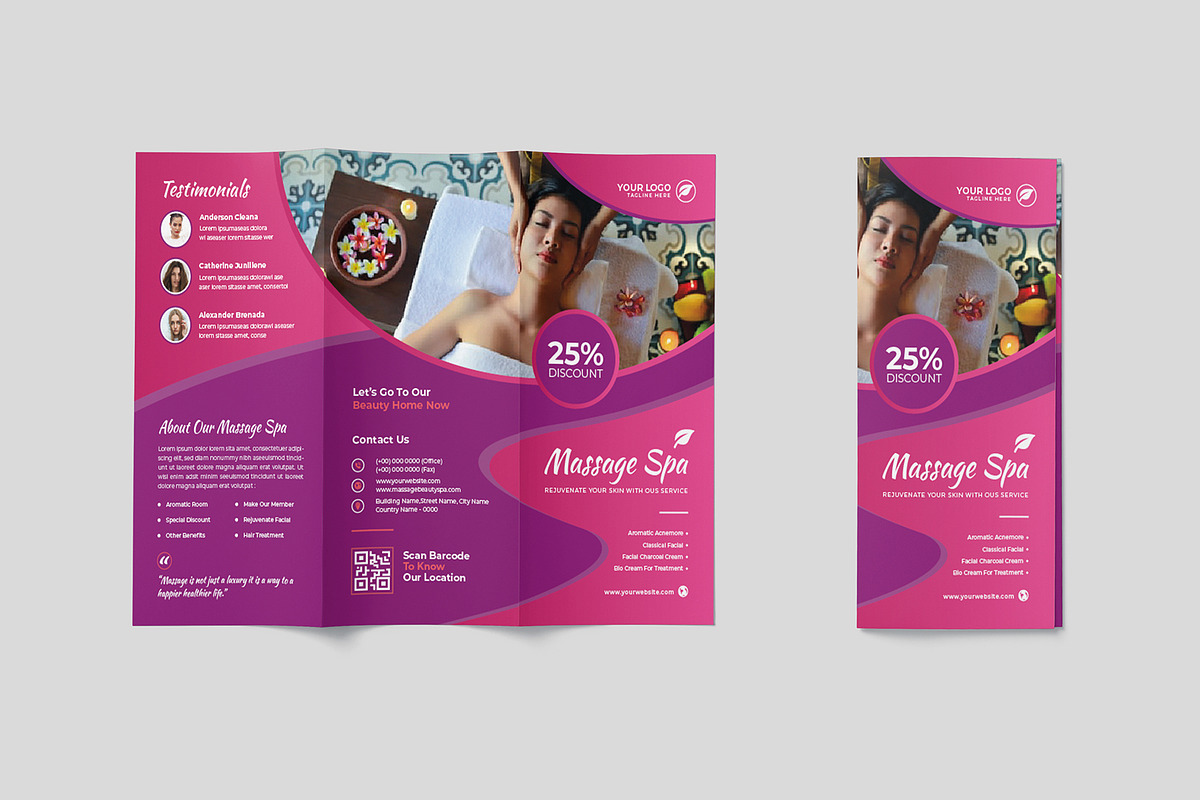 Massage Spa Trifold Brochure, a Templates & Theme by Formatika Studio (Photo 4 of 4)