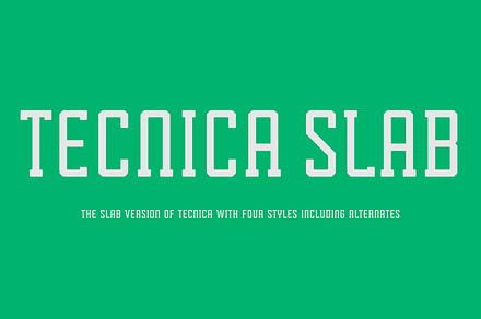Tecnica Slab Font Family, a Slab Serif Font by Graviton Font Foundry