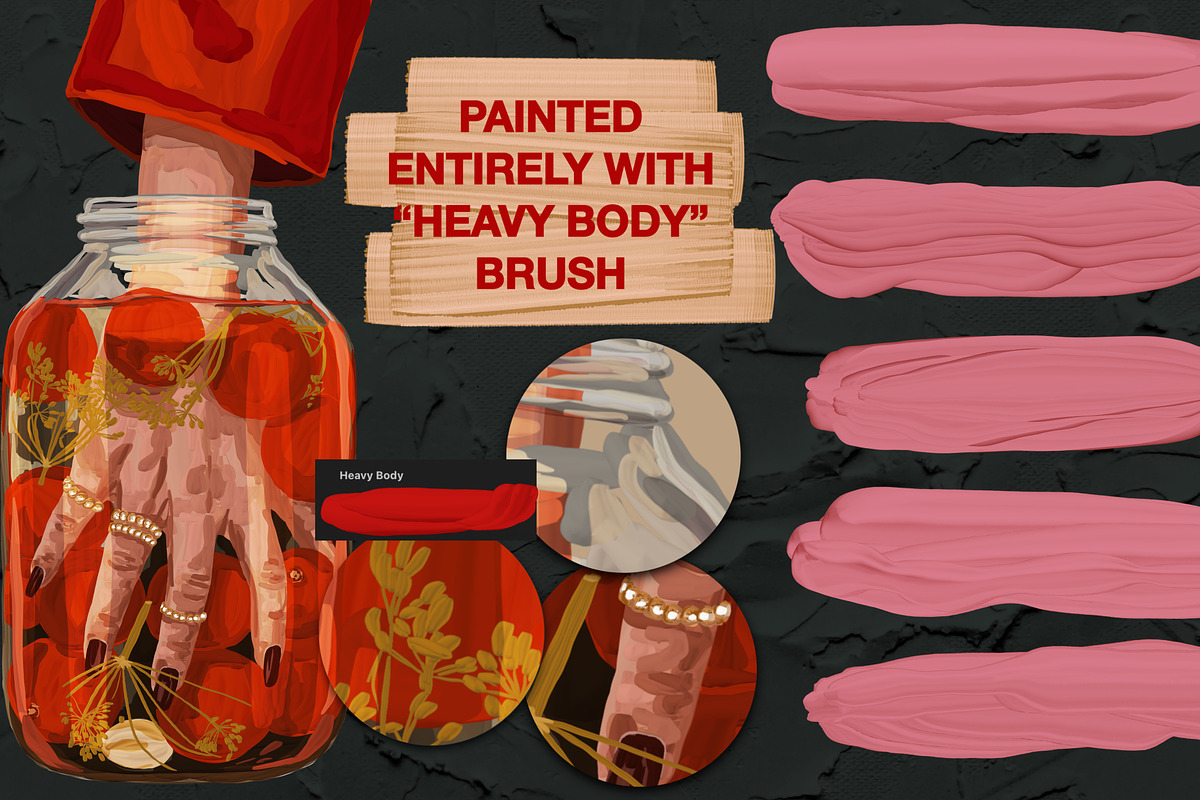 Thick Paint brushes for Procreate, a Brush Add-On by TheWhiteCatLab (Photo 5 of 10)