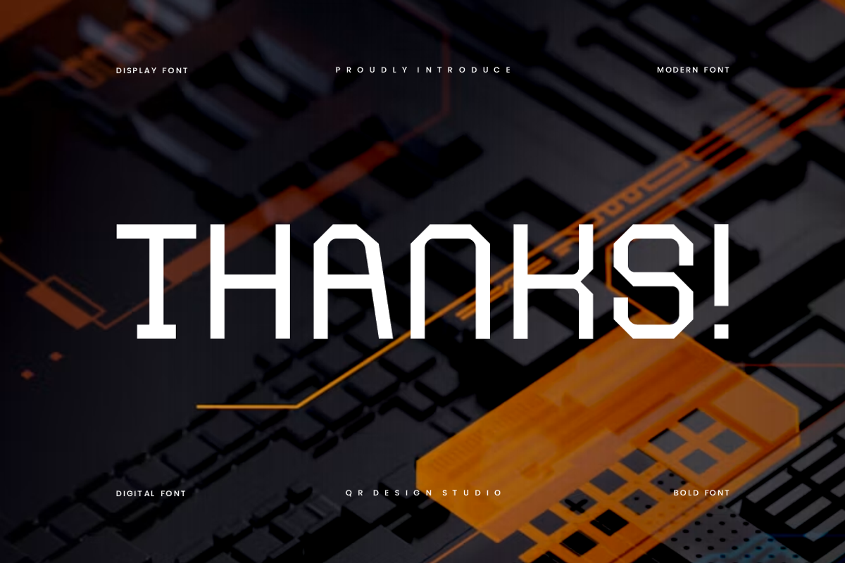Emsote Techno Font, a Sans Serif Font by QR Design Studio (Photo 8 of 8)