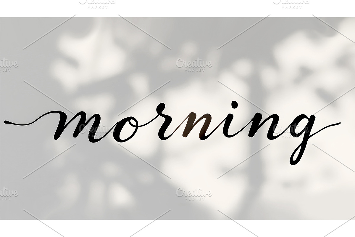 Lettering card with text morning, a Decorative Illustration by Elen_Art