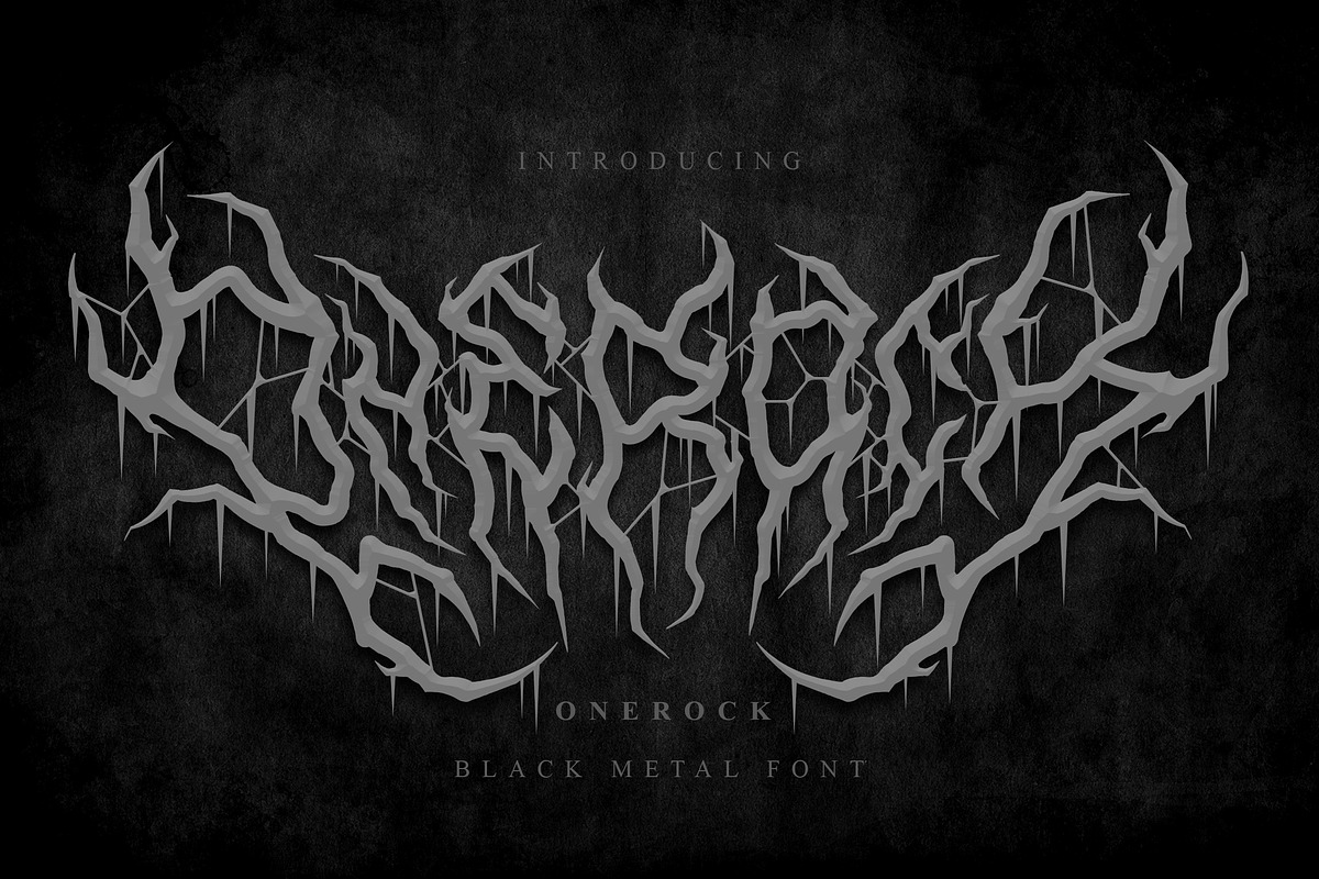 Onerock | Black Metal Font Vol.6, a Blackletter Font by Madhaline Studio (Photo 4 of 18)