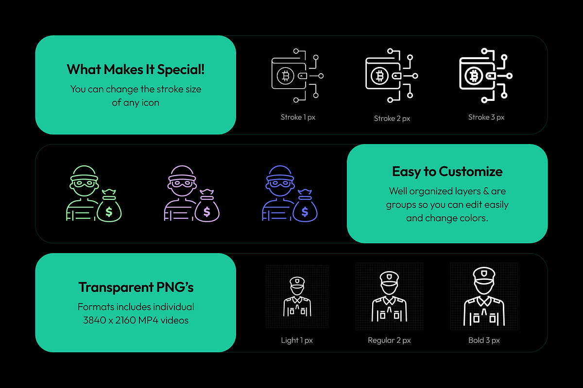Animated Banking Icon Art Set, an Outline Icon by Prosymbols (Photo 2 of 4)