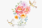 watercolor spring blossoms huge set, a Decorative Illustration by Patishop Art (Thumbnail 9 of 20)