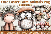 Cute Easter Farm Animal Clipart, an Illustration by RobertsArt (Thumbnail 1 of 6)