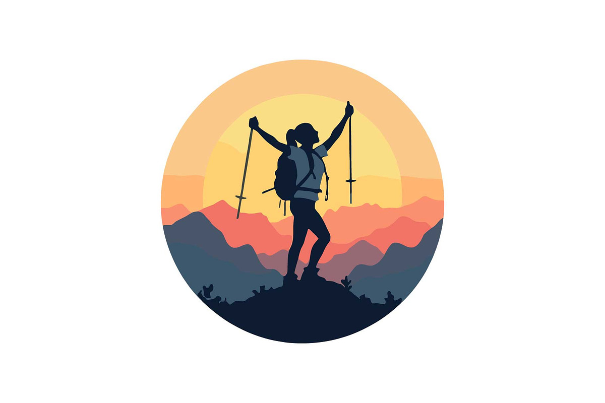 Sunset Mountain Victory Silhouette, an Object Graphic by yasushie (Photo 2 of 16)