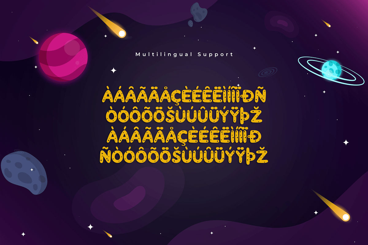 Comet - A Modern Space Kids Font, a Sans Serif Font by overlaytemplates (Photo 5 of 5)