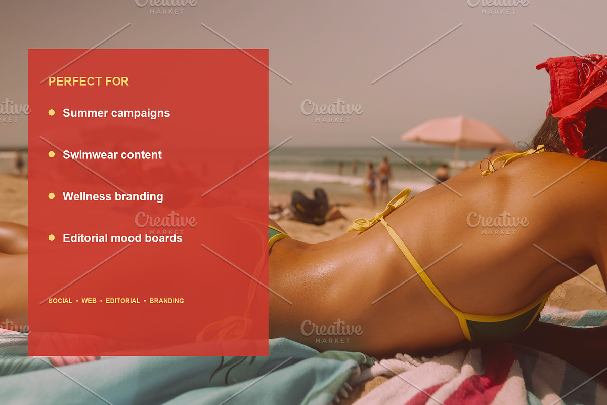 Retro Beach Day Photo Bundle, a Beauty & Fashion Photo by Tekso (Photo 4 of 5)