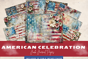 AMERICAN CELEBRATION JUNK JOURNAL, a Decorative Illustration by Daring Digies