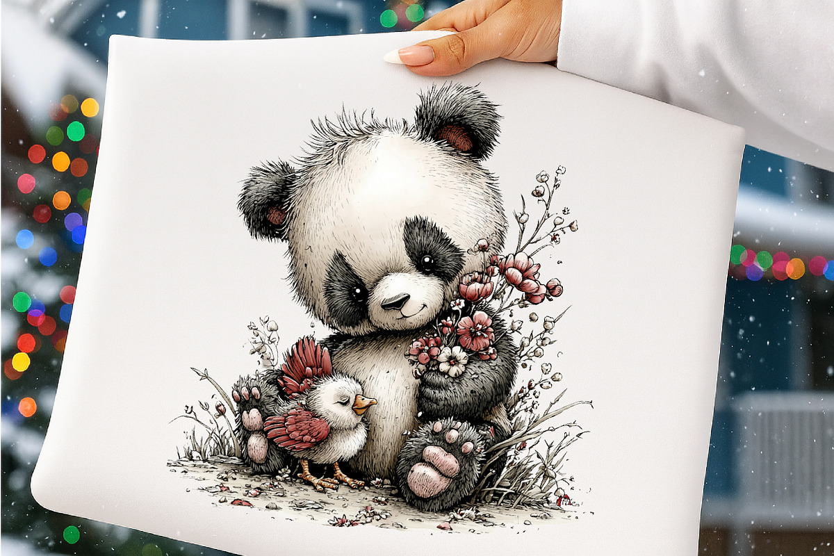 Watercolor spring panda clipart, an Illustration by SinaCreation (Photo 8 of 11)