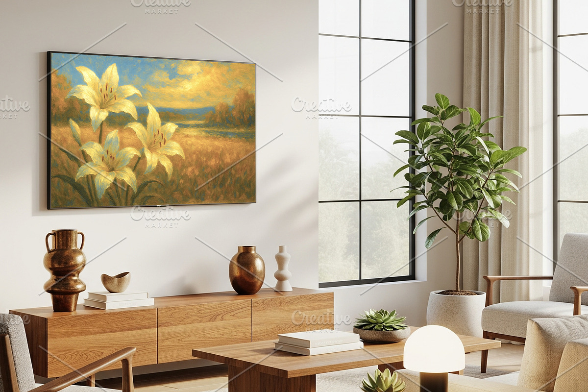 Golden Sunset Lily Painting, a Background Graphic by Floraphoria (Photo 10 of 10)