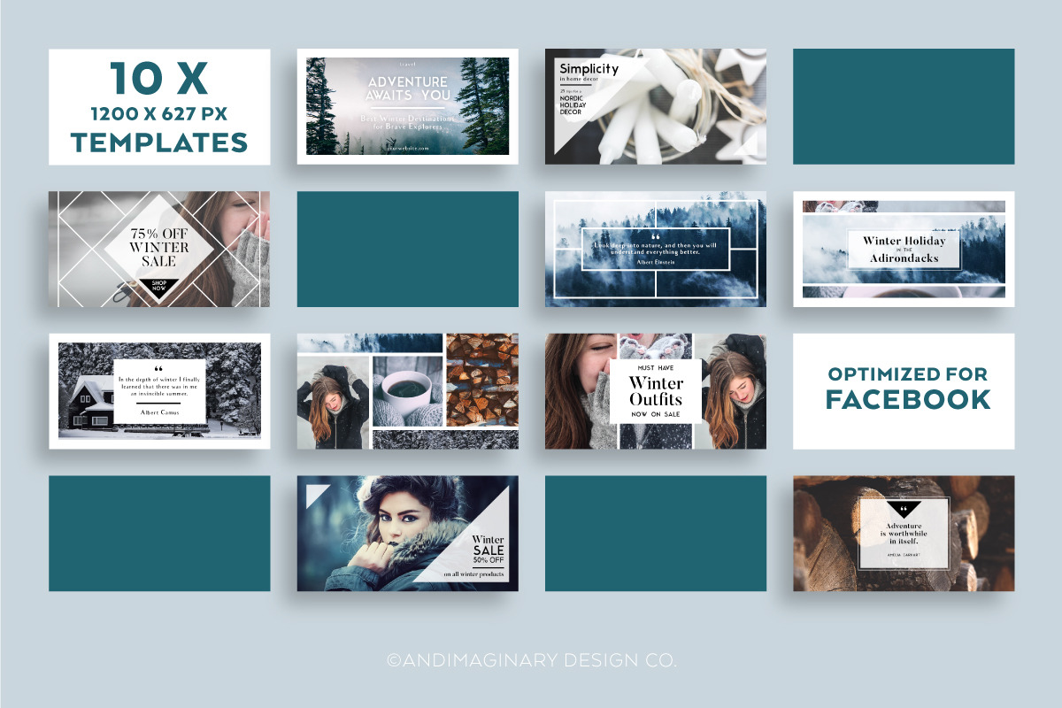 Nordic Winter SOCIAL BANNER Pack, a Social Media Template by Andimaginary Creative Co. (Photo 5 of 5)