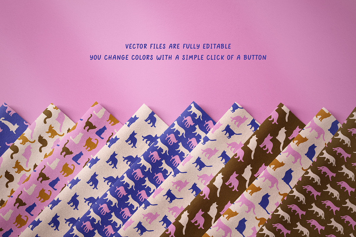 Flat Cat Modern Patterns, a Pattern Graphic by Tiger and Flower (Photo 13 of 21)