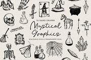 Mystical Clipart, Witchy Doodles, a Seasonal Illustration by The October Creative (Thumbnail 1 of 5)