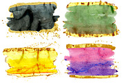 Watercolor Brush Strokes with gold, a Texture Illustration by Watercolor fantasy (Thumbnail 7 of 8)