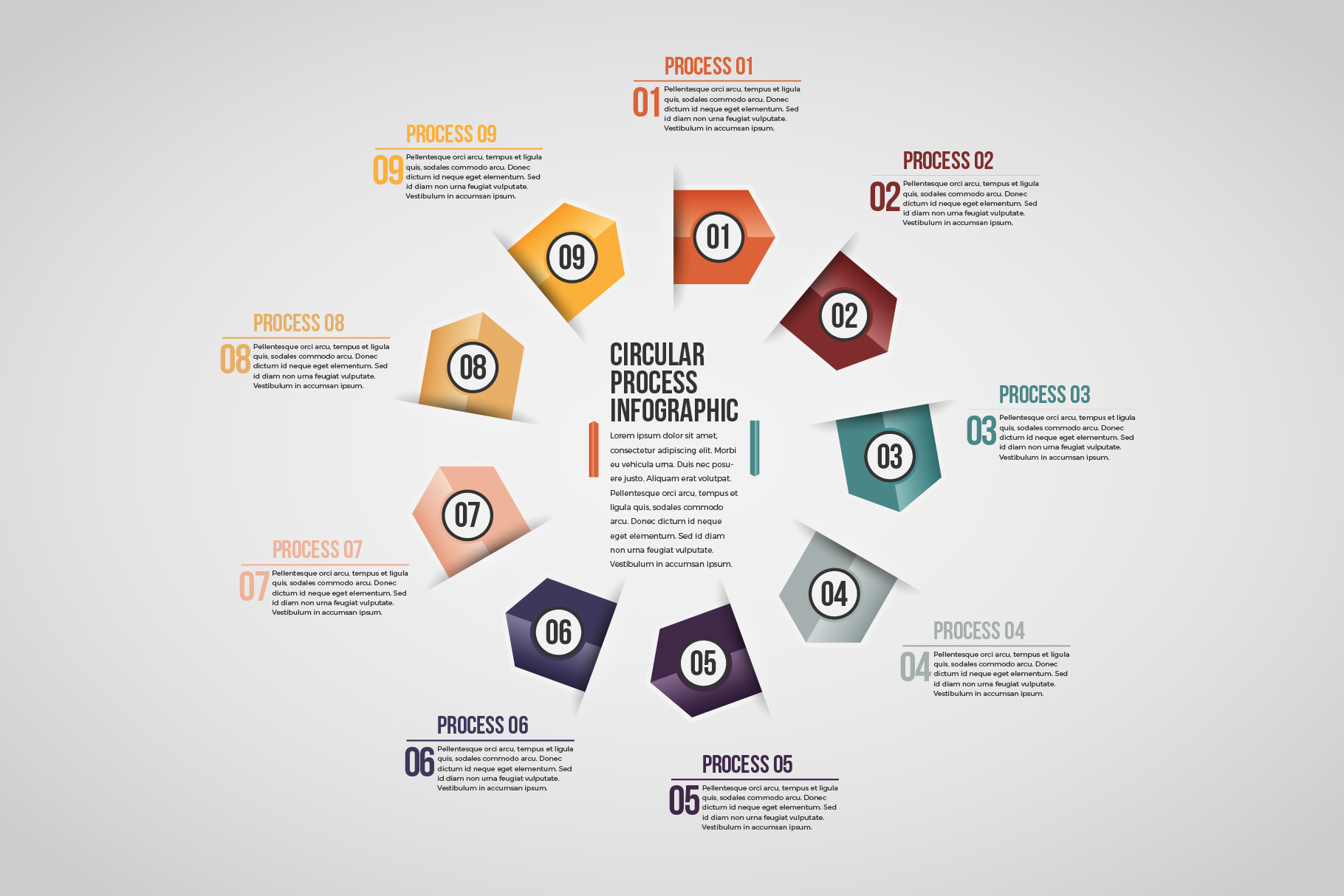 Circular 9 Processes Infographic, a Templates & Theme by h.utomo