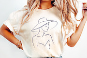 Elegant Woman With Hat Line Art, an Illustration by SharpMarketplace (Thumbnail 2 of 9)