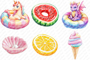 Pool Float Watercolor Clipart, an Illustration by Watercolor design (Thumbnail 4 of 12)
