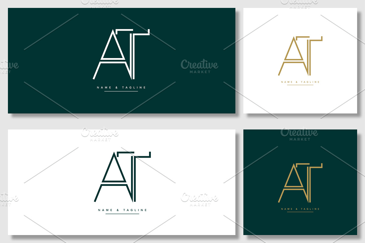 AT Initial letters icon logo, a Branding & Logo Template by Aleesher