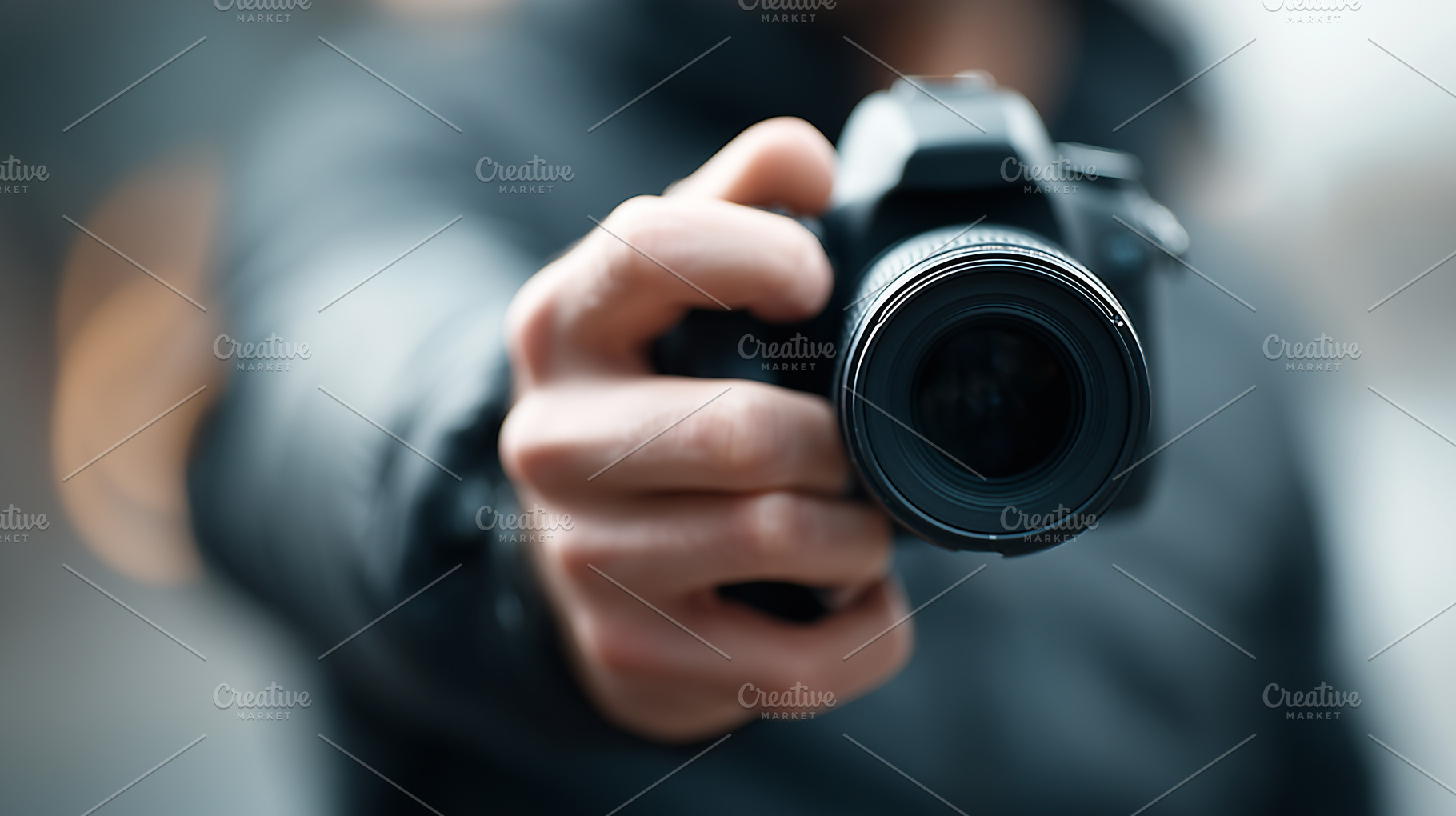 Person holding a camera and pointing, a Person Photo by MistyDay