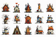 Whimsical Christmas House Clipart, an Illustration by Libby Wishes (Thumbnail 4 of 7)