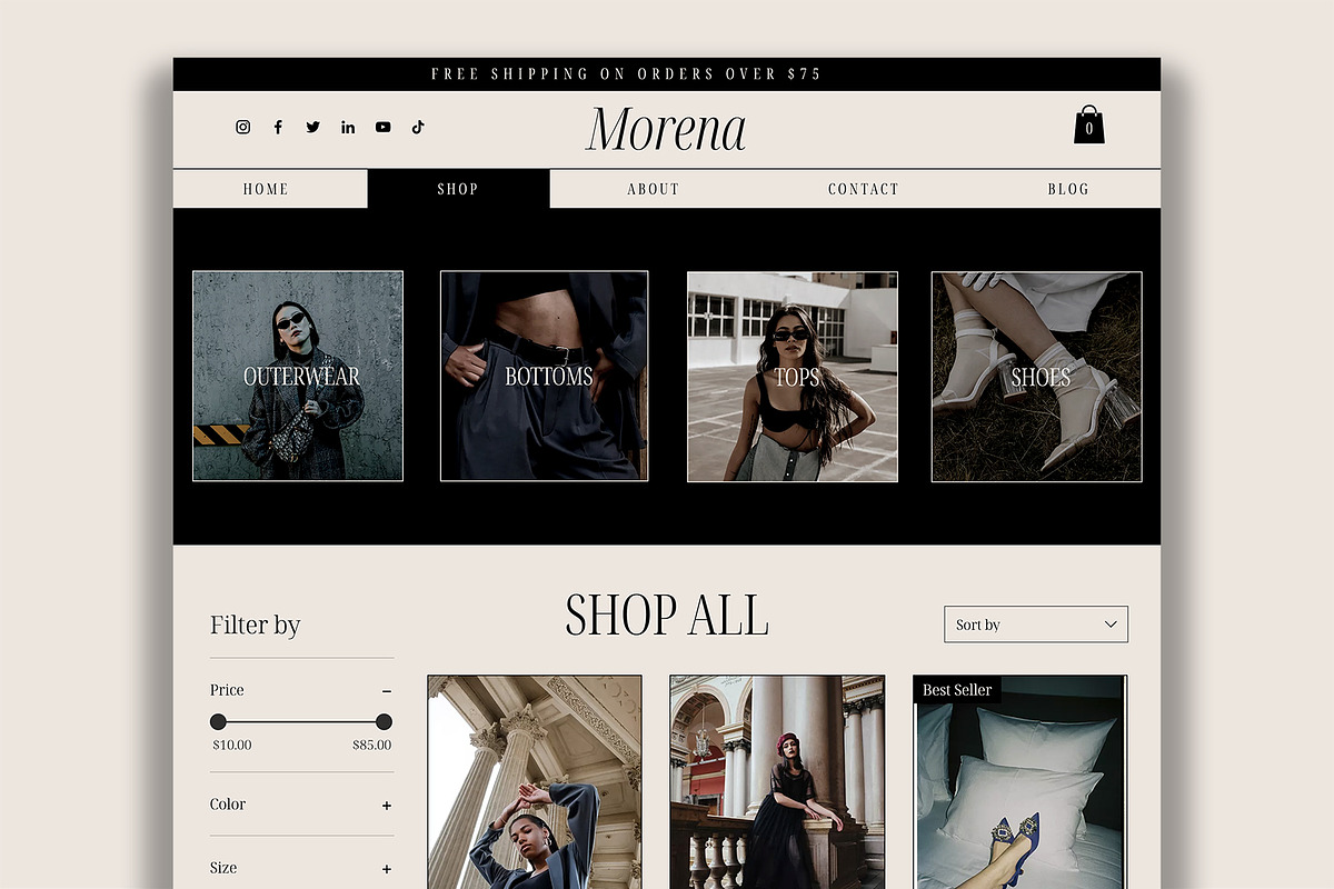 Wix Website Template ECommerce Shop, a Wix Template by Peaches Design (Photo 5 of 7)