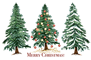 Christmas Trees Holiday Collection, a Seasonal Illustration by FleurArt (Thumbnail 3 of 6)