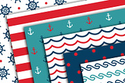 Nautical Navy Digital Paper, a Pattern Graphic by AzmariDigitals (Thumbnail 3 of 3)