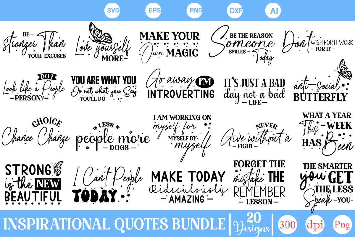 Mega Inspirational Quotes SVG Bundle, an Object Graphic by GraphicPicker (Photo 5 of 6)