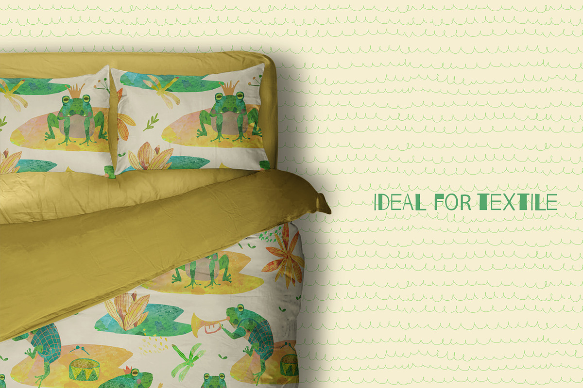 Cute Frogs Patterns Watercolor, a Pattern Graphic by watercolor kamill (Photo 3 of 10)